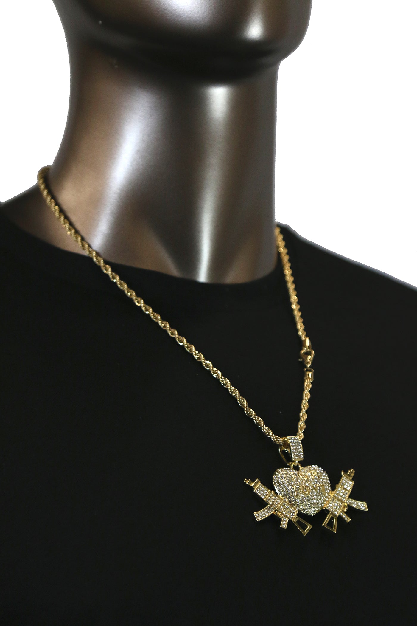 ALL FOR LOVE SMG Pendant with Gold Rope Chain