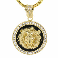 Gold Black Lion NECKLACE
