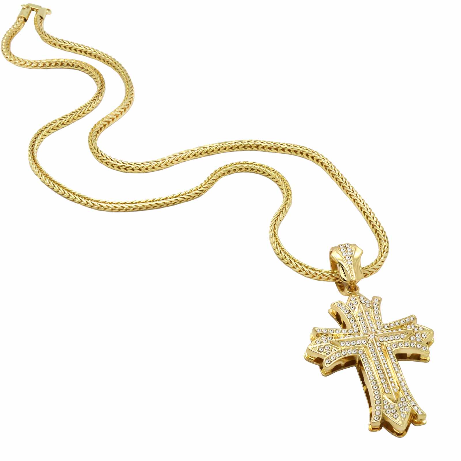 Gold Flared End Cross NECKLACE
