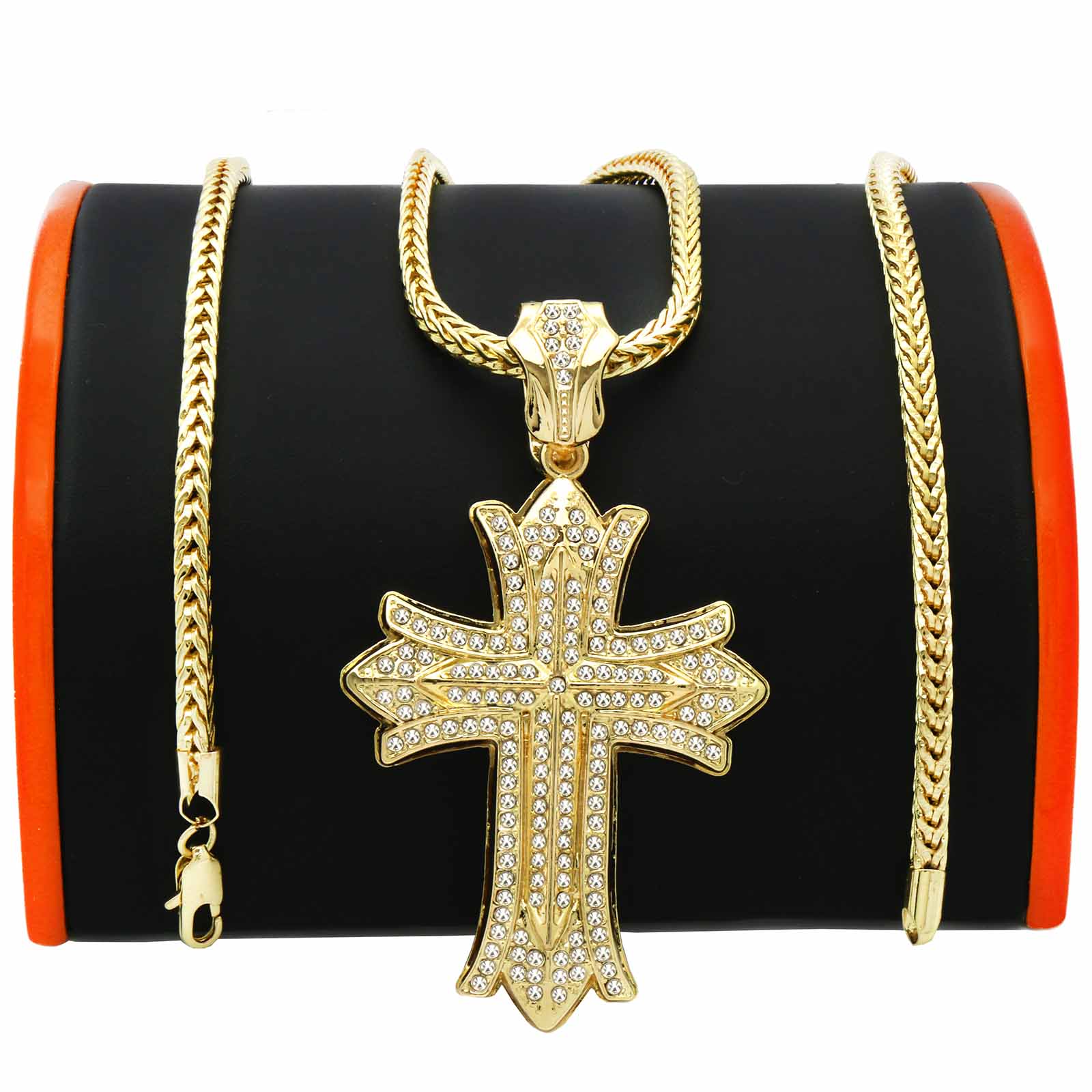 Gold Flared End Cross NECKLACE