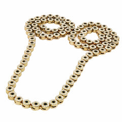 ICED OUT FLOWER GOLD BLACK CHAIN 36"