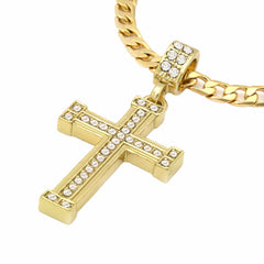 The Cz Staple Edge Cross Necklace 11