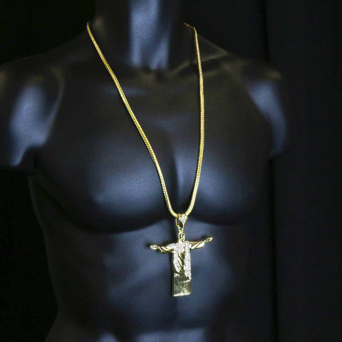 Gold RESURRECTION CROSS NECKLACE CZ