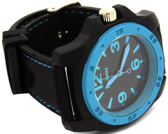 Black Blue Silicone Band Watch
