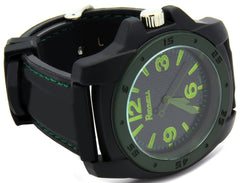 Black Green Silicone Band Watch