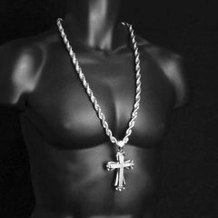 Silver Hollow Cross NECKLACE
