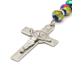 Rainbow Crystal Rosary With Cross Pendant