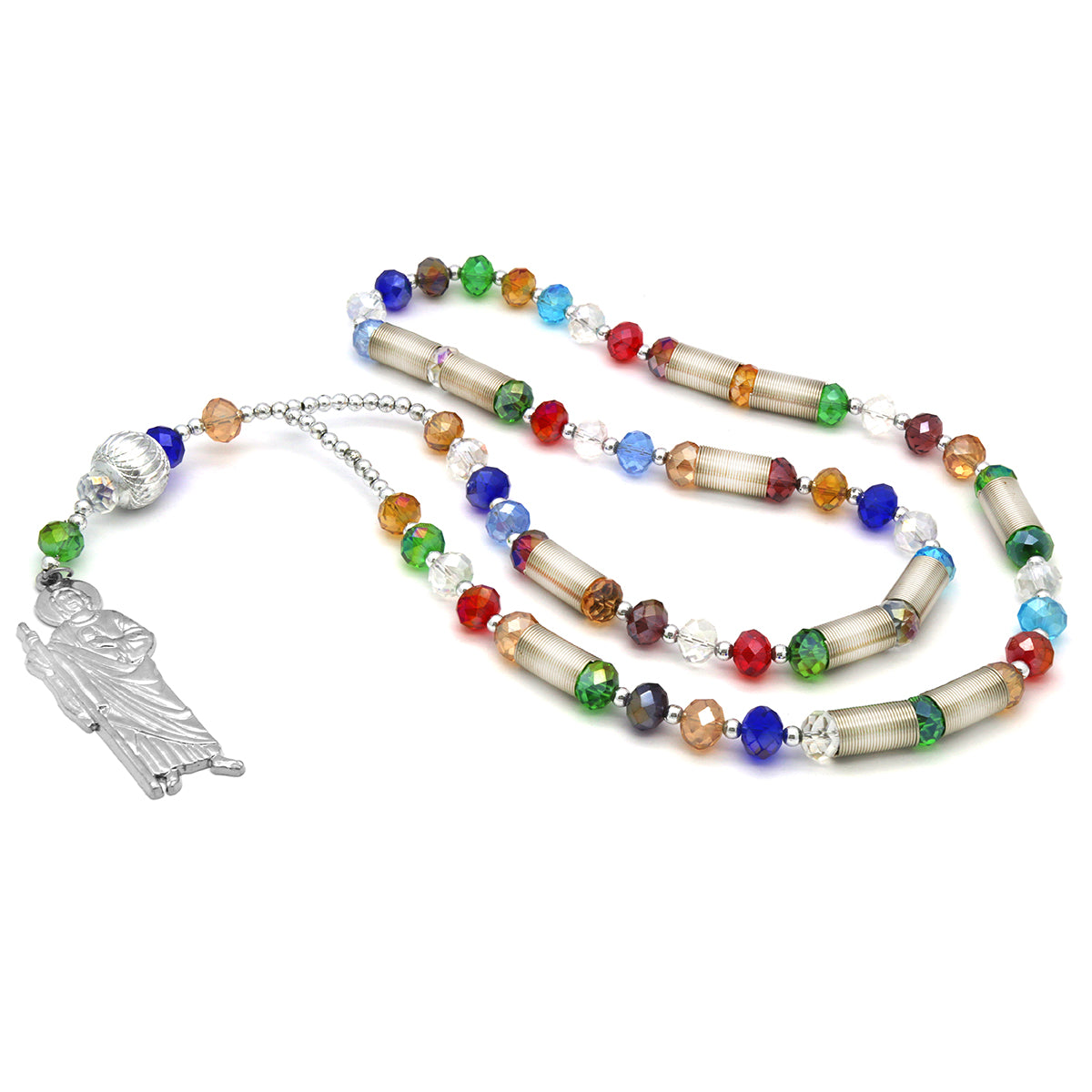 Multi rystal Rosary With SanJudas Pendant