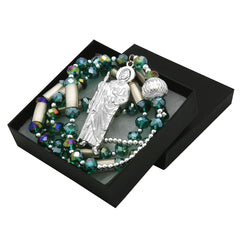 Green Crystal Rosary With SanJudas Pendant