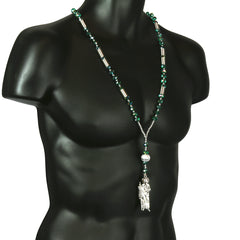 Green Crystal Rosary With SanJudas Pendant