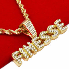 FINESSE PENDANT WITH GOLD ROPE CHAIN