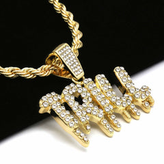 DRIP TRILL PENDANT WITH GOLD ROPE CHAIN