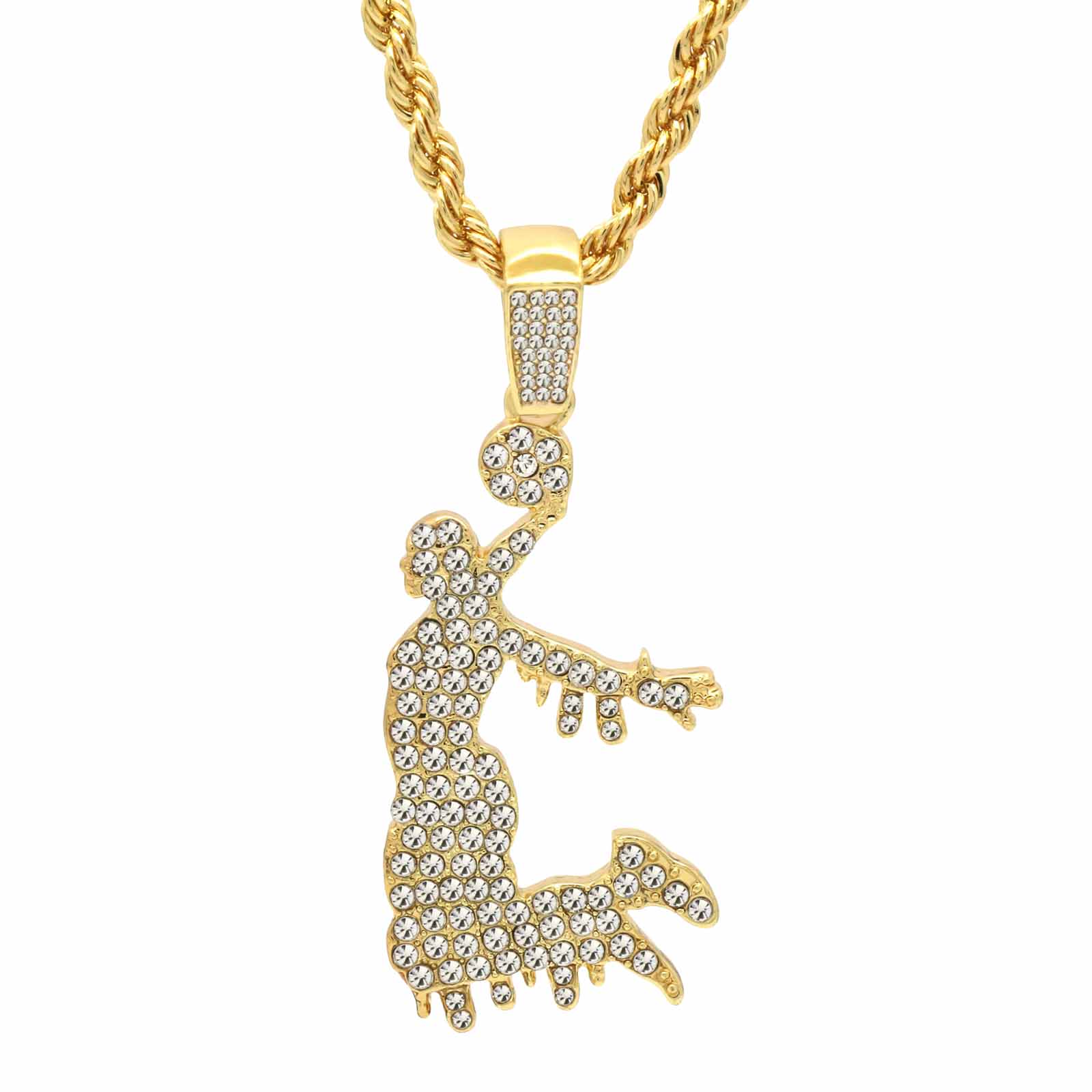 JUMPMAN BASKETBALL PENDANT WITH GOLD ROPE CHAIN