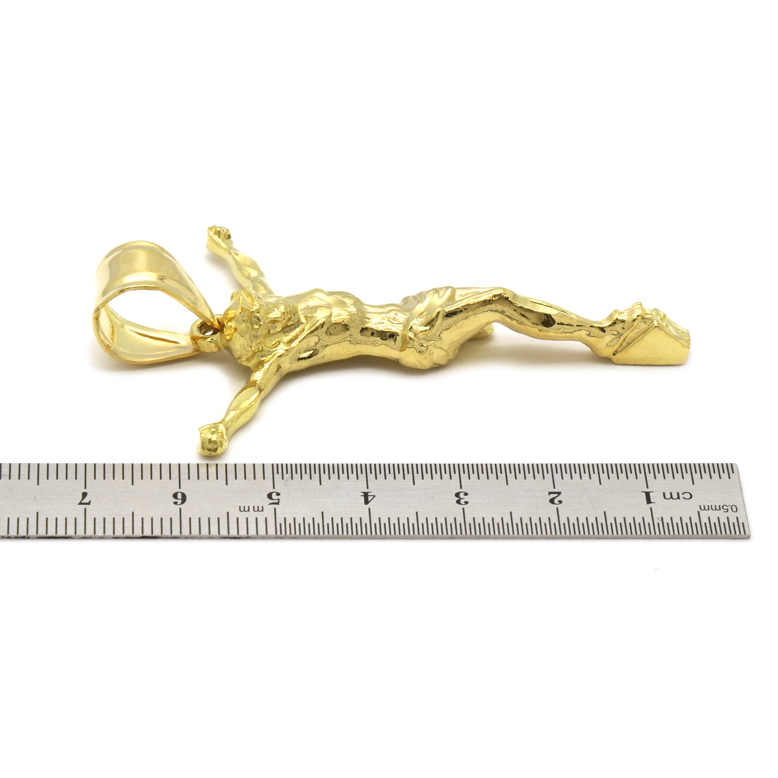 14K GOLD PLATED CRUCIFIX JESUS PENDANT/CHAIN