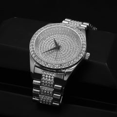 Silver Fully Ice Out Techno Pave Rlx Style Watch