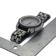 Gun Metal Fully Ice Out Techno King Watch