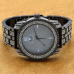 Gun Metal Fully Ice Out Techno King Watch