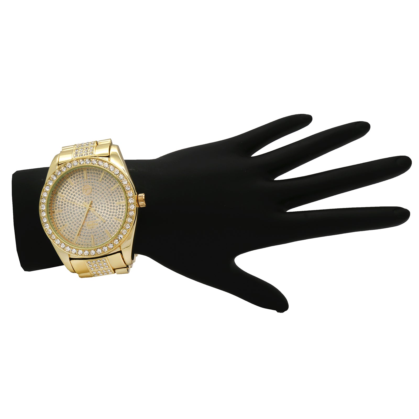 Gold Fully Ice Out Stardust Techno Pave Watch