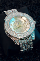 SST1 White Gold Iced Out / Quartz Techno KING Watch