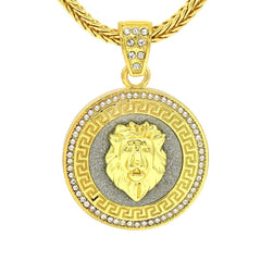 Gold Filled Lion Pendant with Franco Chain
