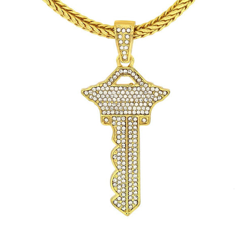Gold Filled Key Pendant with Franco Chain