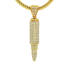 14k Gold Filled Bullet Pendant with Franco Chain