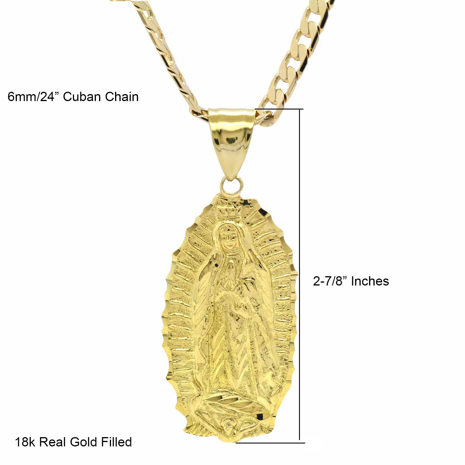 VIRGIN MARY GUADALUPE LARGE PENDANT