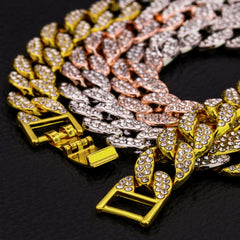 Multicolor Fully Cz Cuban Chain 30" Inches