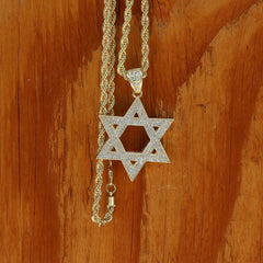 14k Gold Filled Star of DAvid Pendant with Rope Chain