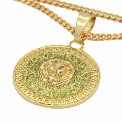 COIN LION NECKLACE PENDANT GOLD/GOLD