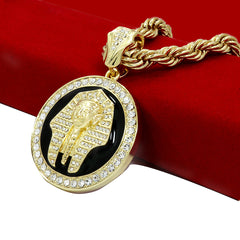 The Pharaoh Coin Necklace Gold/Blk