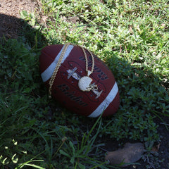 14k Gold Filled NFL Helmet Pendant with Rope Chain