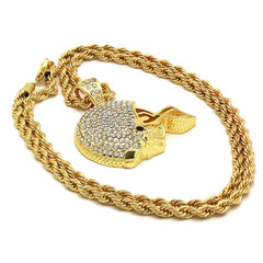 14k Gold Filled NFL Helmet Pendant with Rope Chain