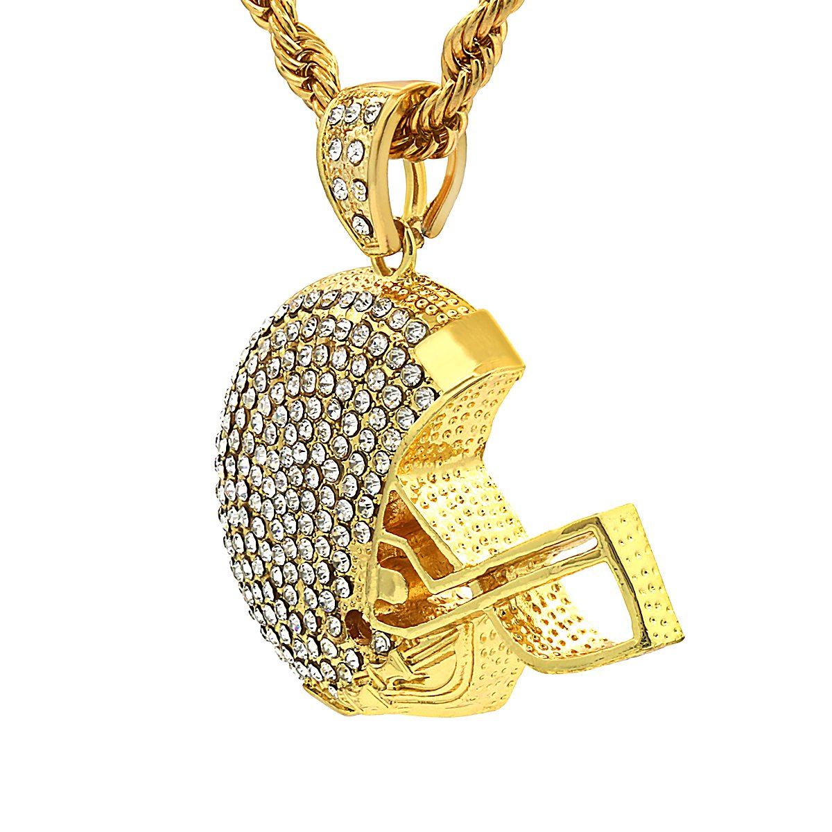 14k Gold Filled NFL Helmet Pendant with Rope Chain