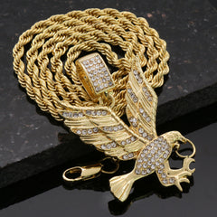Cz Egale Pendant 24"Inch 4mm Rope Chain