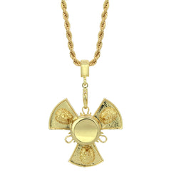 14k Gold Plated Fidget Spinner Pendant with 30" Rope Chain