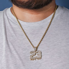 Copy of Drip #23 Pendant 24" Rope Chain Men's 18k Gold Plated Jewelry