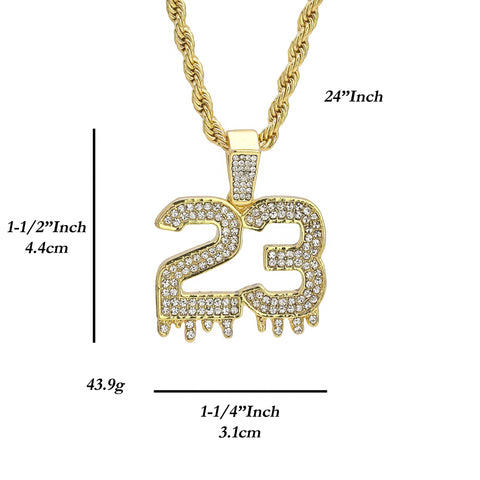 Copy of Drip #23 Pendant 24" Rope Chain Men's 18k Gold Plated Jewelry