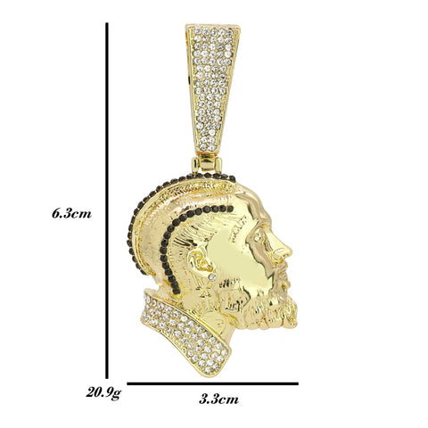 Iced Black Hussle Pendant Only Jewelry Hip Hop Style 18k Gold Plated