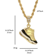 Concord Shoe Pendant 24" Rope Chain Hip Hop 18k Jewelry