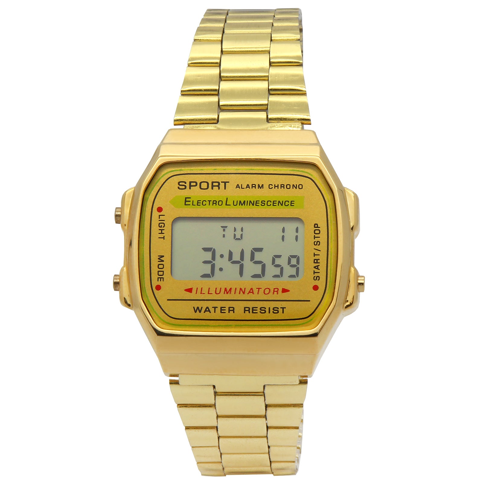 Gold Metal Digital Watch