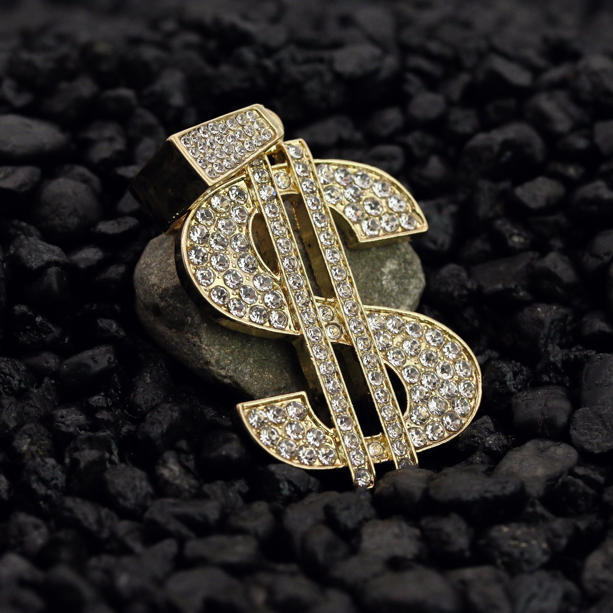 Mula Money Sign Pendant 24" Rope Chain Men's Hip Hop 18k Jewelry