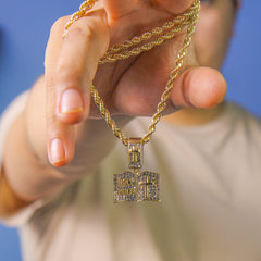 Micro Holy Bible Pendant Rope Chain Men's Hip Hop 18k Cz Jewelry Necklace Choker