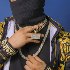 Holy Bible Pendant Rope Chain Men's Hip Hop 18k Cz Jewelry Necklace Choker