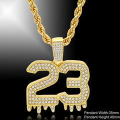 DRIP 23 PENDANT WITH GOLD ROPE CHAIN