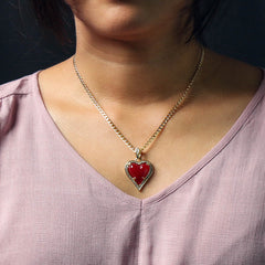 Red Heart Women's Jade Chain Pendant Necklace