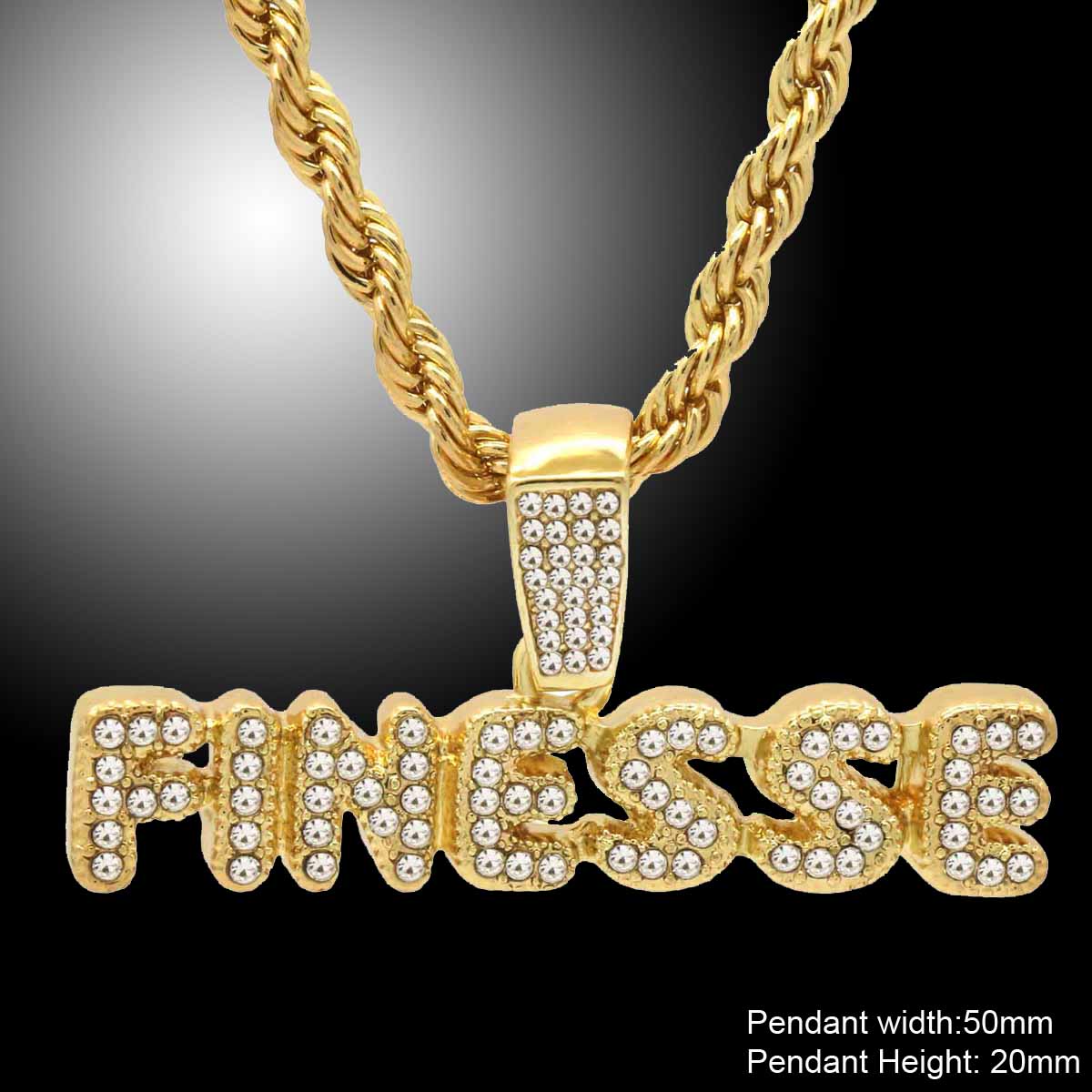 FINESSE PENDANT WITH GOLD ROPE CHAIN