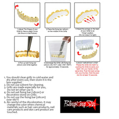 GOLD PLATED 2 ROW CLEAR BEST GRILLZ SET