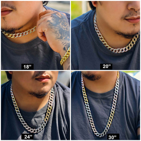 Multicolor Fully Cz Cuban Chain 24" Inches