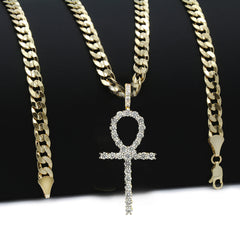 Ankh Long PENDANT WITH CUBAN CHAIN